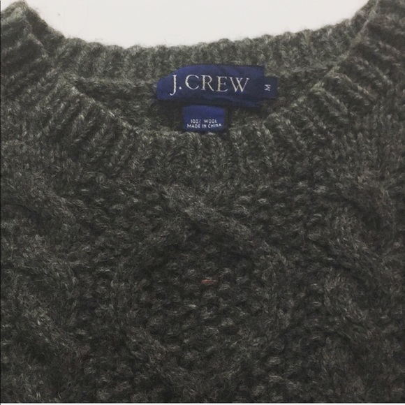 Crew 100% Wool Sweater Gray - Picture 3 of 6